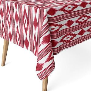 MARTINA HOME Tafelkleed van hars, eilanden, rood, 300 x 140 cm