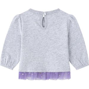 sweatshirt met lage ruches en paarse tule maat 92