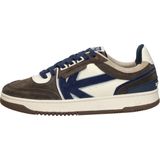 Kaotiko Boston Piping Suede Sneakers Laag - donkerbruin