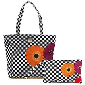FOR TIME, Rosaestela Schoudertas voor dames, strandtas, middelgroot, van zeildoek, strandtas met schouderriem, voor de zomer, Bedrukte canvas tas voor dames, strandtas, The Tote Bag Beach, inclusief