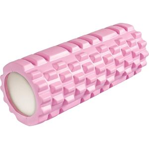 Spiermassageroller Schuimcilinder voor fitness Ultralichte schuimrollertherapie Zelfmassagehulpmiddel om herstel en flexibiliteit te verbeteren (lichtroze)