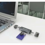 Aisens - ASCR-2AC08-GR - Geheugenkaartenlezer - Grijs - USB 3.2 Gen 1