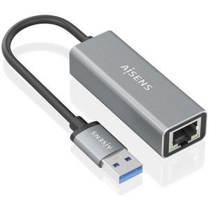 Aisens - A106-0897 - Netwerkadapter - Grijs - USB - RJ45 - Ethernet LAN - Snoer