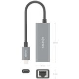 Aisens - A109-0898 - Netwerkadapter - Grijs - Met Snoer - USB-C - RJ45 - Ethernet LAN - USB 3.2