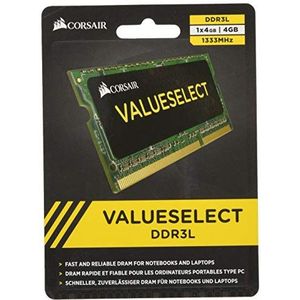 Corsair Value Select SODIMM 4GB (1x4GB) DDR3L 1333MHz C9 geheugen voor laptop/notebooks - zwart