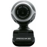 NGS XPRESSCAM 300 - Webcam met Microfoon Voor PC, VGA-Resolutie, 300 kpx CMOS-Sensor, Verstelbare Standaard, Compact en Lichtgewicht Ontwerp USB 2.0-Aansluiting, Plug&&Play, 8 x 4 x 9 cm