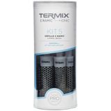 Termix C·Ramic Brosses à cheveux rondes thermiques à tube en céramique, technologie ionique pour apporter un maximum de brillance aux cheveux, couleur transparente, pack de 5 brosses