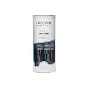 Termix C·Ramic Brosses à cheveux rondes thermiques à tube en céramique, technologie ionique pour apporter un maximum de brillance aux cheveux, couleur transparente, pack de 5 brosses