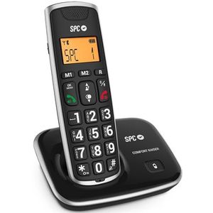 SPC Comfort Kaiser - Draadloze vaste telefoon voor senioren met toetsen en cijfers in XL-formaat, versterkt geluid, 2 directe geheugens, telefoonboek en luidsprekertelefoon