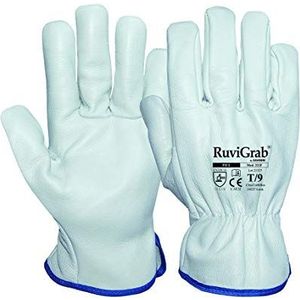 RuviGrab - Werkhandschoen van natuurlijk rundleer | tuinhandschoenen | leren handschoenen | leren werkhandschoenen | maat 8