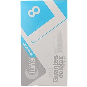 Wegwerphandschoenen Shine inline wit latex maat L stofvrij (100 stuks)