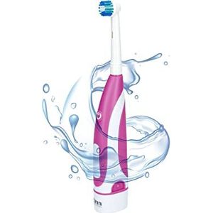 TM Electron Elektrische tandenborstel, Easy Clean, werkt op batterijen, roze