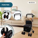 Mobiclinic - Coliseo - Boodschappentrolley - Rollator - Zwart - Inklapbare Rollator - 4 Wielen