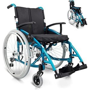 Mobiclinic Venecia - Opvouwbare rolstoel - Veiligheidsgordel - Dik kussen - Aluminium - Gedeelde rugleuning - Sportieve esthetiek - In hoogte verstelbaar - Inklebaar