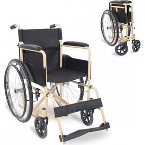 Denver - Inklapbare Rolstoel - Zwart - Staal en Vuurvaste Stof