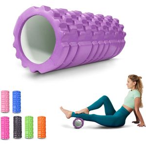 Mobiclinic® FitRoller - Foam Roller - Schuimroller en EVA-schuim - 14x33 cm - Pilates - Yoga - Rekoefeningen - Draagbaar - Multifunctioneel gebruik - Voor het hele lichaam - 3 Intensiteitsniveaus - Paars