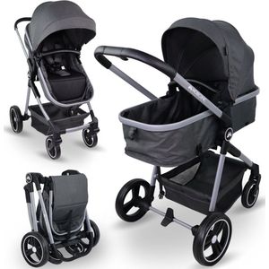 Mobiclinic - Nuit - Kinderwagen 2-in-1 - Grijs - Ultracompact