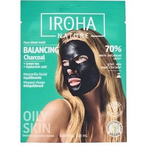 IROHA NATURE - Charcoal Face Sheet Mask - Gezichtsmasker - Actieve Houtskool - Natuurlijke Ingrediënten