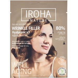 IROHA NATURE - Wrinkle Filler Hyaluronic Face & Neck Sheet Mask - Gezichtsmasker - Hyaluronzuur