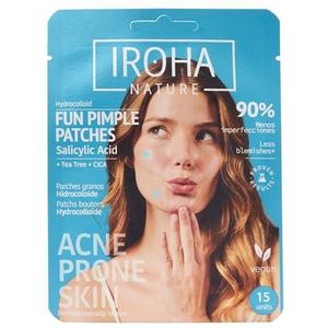 Iroha Nature - Korrelpleisters | salicylzuur, theeboom en Centella Asiatica | Verwijdert puistjes snel en effectief | Formaat harten en sterren | Verpakking van 15 stuks