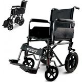 Mobiclinic S230 - Rolstoel Voor Volwassenen - Opvouwbare Rolstoel - Transportrolstoel - Zitting 43 cm - Opklapbaar - Orthopedisch - Voetsteunen - Armleuningen - Kleur Zwart