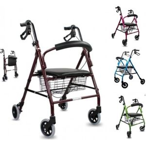 Rollator - Lichtgewicht - Aluminium - Inklapbaar - Ergonomische Handgrepen