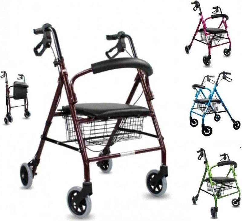 Rollator - Lichtgewicht - Aluminium - Inklapbaar - Ergonomische Handgrepen