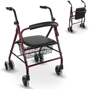 Prado - Rollator - Grijs - Aluminium - Drukgeactiveerde Remmen
