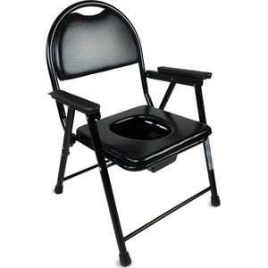 Mobiclinic Guadalquivir - Toiletstoel Voor Volwassenen en Handicap - Gehandicapten - Ouderen - Opvouwbaar - Armleuningen - Ergonomische zitting - Antislipmatten - Kleur Zwart