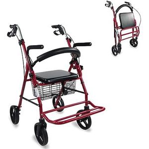 Mobiclinic® PRO, Wandelaar voor Senioren, Colón model, Europees Merk, Rollator met 4 Wielen, met Stoel en Rugleuning, Opvouwbare en Verstelbare in Hoogte, met Remmen, Lichtgewicht, Aluminium