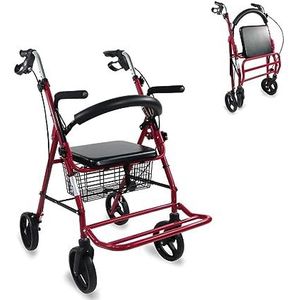 Mobiclinic® PRO Colón - Rollator - Europees Merk - Rollator met 4 Wielen - met Stoel en Rugleuning - Opvouwbare en Verstelbare in Hoogte - met Remmen - Lichtgewicht - Aluminium