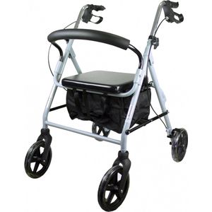 Mobiclinic® Sofía - Rollator - Looprek met 4 wielen - Met remmen - Aluminium - Met Stoel en Rugleuning - Opvouwbare en Verstelbare in Hoogte - Wandelaar - Lichtgewicht - Tot 100 kg - Grijs