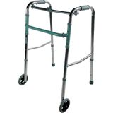 Mobiclinic®, Looprek voor ouderen, Model capitel, Europees merk, Opvouwbaar, In hoogte verstelbaar, Antislip, Volwassenen of gehandicapten, Lichtgewicht stevig, 2 wielen, Aluminium, Kleur grijs