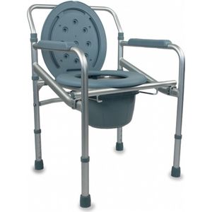 Mobiclinic - Mar - Toiletstoel - Wit en Grijs - Aluminium - Opvouwbaar - In Hoogte Verstelbaar