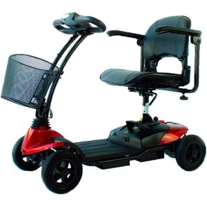 Mobiclinic Virgo - Elektrische Scootmobiel - Tot 10 km bereik - Verminderde mobiliteit - 4 wielen - Compact - 12V - Met een 250W motor - Mobiliteitsscooter - Lichtgewicht - Rood