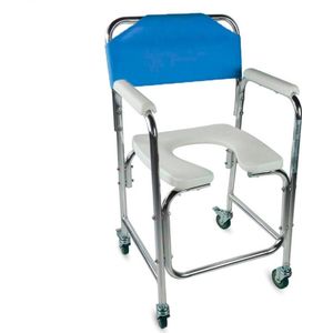 Rolstoel - Manzanares - Aluminium - Zilver - Wit - Gewatteerde Bekleding