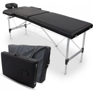 Mobiclinic, CA-01 Light, Massagebed, Inklapbare Fysiotherapiebank, Mobiele Massagetafel, Massagelstoel, Hoofdsteun, Draagbaar, Aluminium, 186x60 cm, Kleur zwart