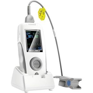 Mobiclinic®, Vingerpulsoximeter, Europees merk, Plethysmografische golf, Pulsoximeter voor volwassenen met sensor, Draagbaar, Licht, Md300k2, Niet-invasieve meting, Autonomie van 24 uur