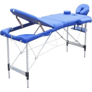 Mobiclinic CA-01 PLUS - Inklapbare Massagetafel - Hout - Draagbaar - 186 x 60 cm - Voor Massage Tattooages en meer - Veilig - Verstelbaar - Comfortabel - Blauw