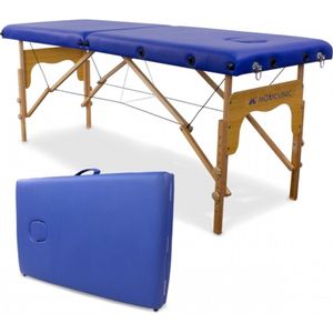 Mobiclinic, CM-01 Basic Massagetafel, inklapbaar, draagbaar, van hout, 2 behuizingen, Spaans merk, verstelbaar, 180 x 60 cm, blauw