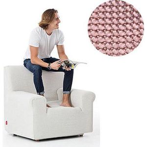 Belmarti® Fauteuilhoes Milos 70cm tot 110cm breed- Roze - Stoelhoes voor fauteuil - Premium Belmarti® kwaliteit -Extreme stretch