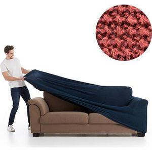 Belmarti® Bankhoes Milos 180cm tot 250cm breed - Steenrood - Bankhoezen van ademend katoen - Premium Belmarti® kwaliteit - Extreme stretch