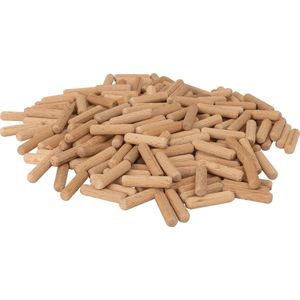 Houten Deuvels - Ø8 x 25mm - Voordeelverpakking deuvels 200 stuks - Deuvel van beukenhout, berkenhout en populierenhout