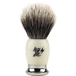 HEY JOE - Premium Shaving Brush Tejón | Scheerkwast met natuurlijk wit texonhaar""Twee banden