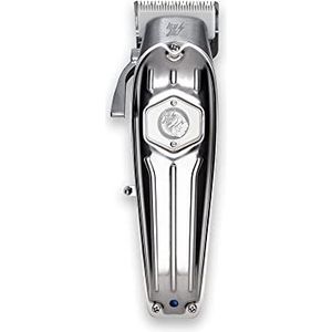 HEY JOE Clipper Machine, professionele draadloze tondeuse voor heren en baard, krachtige motor met 6.000 omw/min, zilverkleurig