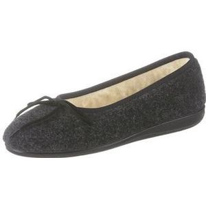 Zwart Pantoffels - Textiel - Rubber - Breed