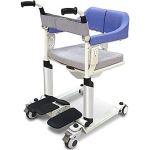 Patiëntenlift rolstoel voor thuis, selfservice patiënt lift transfer machine douchestoel w/180 ° split stoel, nachtkastje commode patiënt lifthulp voor verpleegkundige verlamde ouderen (kleur: