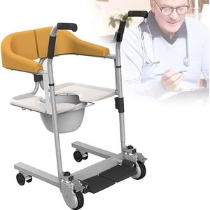 Patiëntenlift rolstoel voor thuis, draagbare transferlifter met 180 ° gesplitste zitting, medisch nachtkastje commode badkamerstoel handmatige lift voor ouderen gehandicapte senioren - maximale