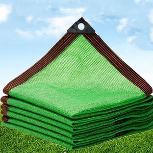 Zonneschermzeil, 90% Sunblock Schaduwdoek Groen Net Schaduwdoek Kashoezen met Knoopsgat Zonnebrandcrème Luifel 6 Pin, for Kas Versterkte Dubbellaagse Randen (Color : Green, Size : WxL:13x13 m)