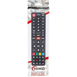 NIMO - Universele Afstandsbediening - Zwart - Compatibel met LG, Panasonic, Philips, Samsung, Sony